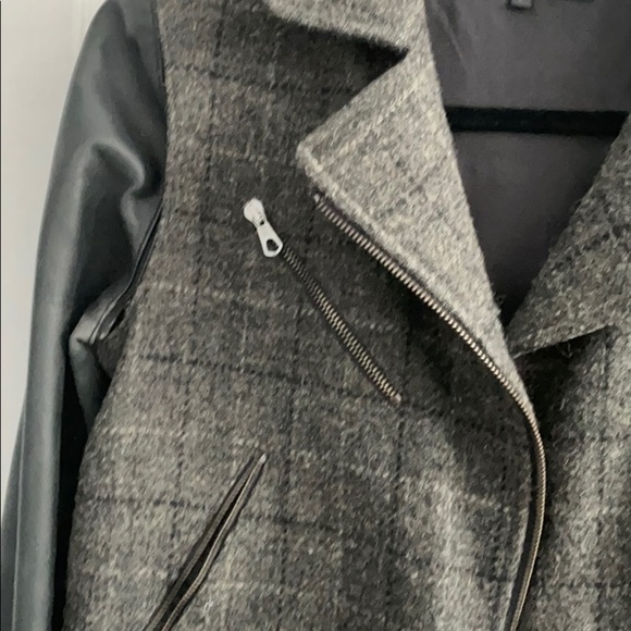 Rag & bone Harris Tweed jacket w‎ leather sleeves size 2 - Picture 5 of 16